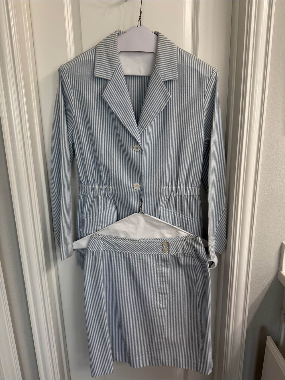 Vintage Pinstripe Skirt Suit